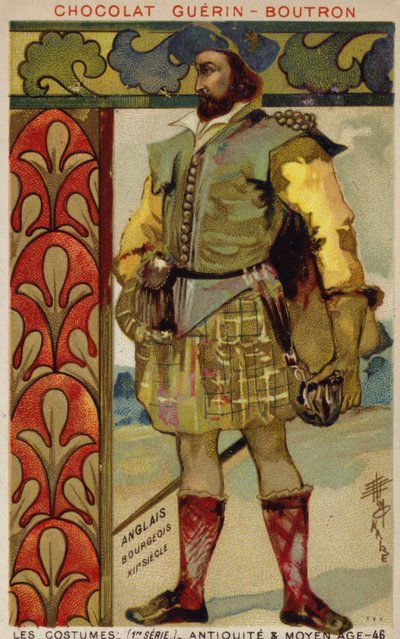 English Bourgeois Costume, 12th Century by French School